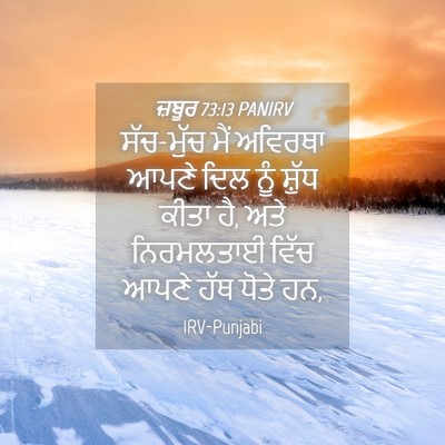 Picture 04 - ਜ਼ਬੂਰ 73:13 PANIRV - ਸੱਚ-ਮੁੱਚ ਮੈਂ - Bible Verse Picture
