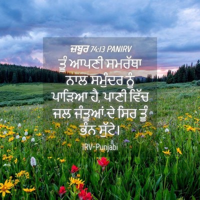 Picture 04 - ਜ਼ਬੂਰ 74:13 PANIRV - ਤੂੰ ਆਪਣੀ ਸਮਰੱਥਾ - Bible Verse Picture