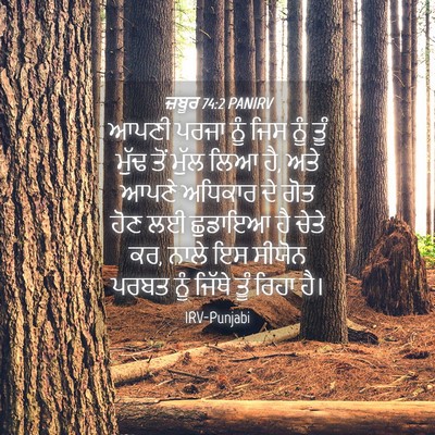 Picture 04 - ਜ਼ਬੂਰ 74:2 PANIRV - ਆਪਣੀ ਪਰਜਾ ਨੂੰ ਜਿਸ - Bible Verse Picture