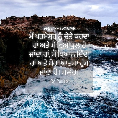 Picture 04 - ਜ਼ਬੂਰ 77:3 PANIRV - ਮੈਂ ਪਰਮੇਸ਼ੁਰ ਨੂੰ - Bible Verse Picture