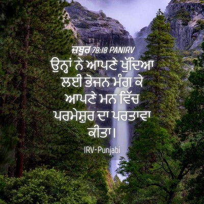 Picture 04 - ਜ਼ਬੂਰ 78:18 PANIRV - ਉਨ੍ਹਾਂ ਨੇ ਆਪਣੇ - Bible Verse Picture