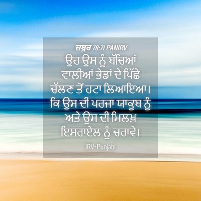 Picture 04 - ਜ਼ਬੂਰ 78:71 PANIRV - ਉਹ ਉਸ ਨੂੰ ਬੱਚਿਆਂ - Bible Verse Picture