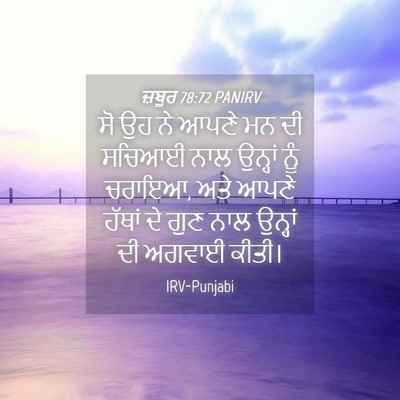 Picture 04 - ਜ਼ਬੂਰ 78:72 PANIRV - ਸੋ ਉਹ ਨੇ ਆਪਣੇ ਮਨ ਦੀ - Bible Verse Picture