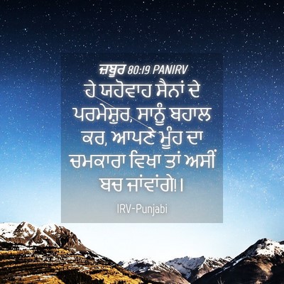 Picture 04 - ਜ਼ਬੂਰ 80:19 PANIRV - ਹੇ ਯਹੋਵਾਹ ਸੈਨਾਂ ਦੇ - Bible Verse Picture