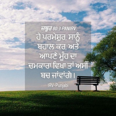Picture 04 - ਜ਼ਬੂਰ 80:3 PANIRV - ਹੇ ਪਰਮੇਸ਼ੁਰ, ਸਾਨੂੰ - Bible Verse Picture