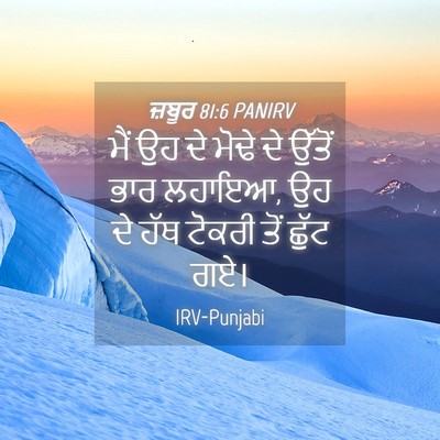 Picture 04 - ਜ਼ਬੂਰ 81:6 PANIRV - ਮੈਂ ਉਹ ਦੇ ਮੋਢੇ ਦੇ - Bible Verse Picture