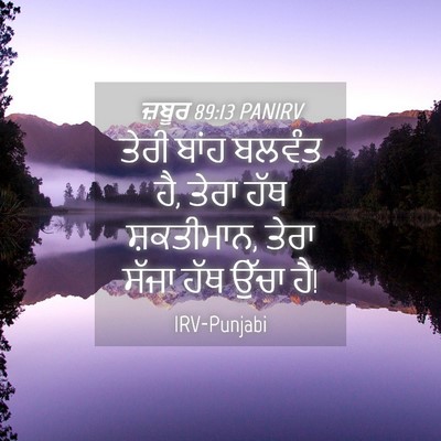 Picture 04 - ਜ਼ਬੂਰ 89:13 PANIRV - ਤੇਰੀ ਬਾਂਹ ਬਲਵੰਤ ਹੈ, - Bible Verse Picture