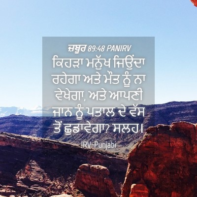 Picture 04 - ਜ਼ਬੂਰ 89:48 PANIRV - ਕਿਹੜਾ ਮਨੁੱਖ - Bible Verse Picture