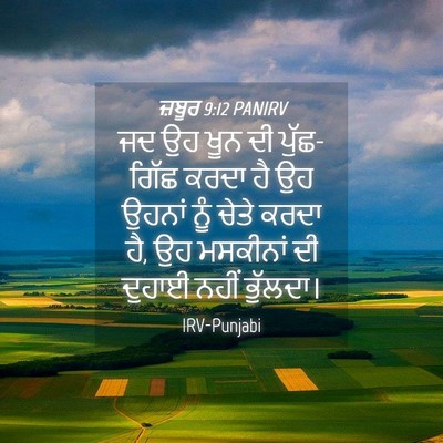 Picture 04 - ਜ਼ਬੂਰ 9:12 PANIRV - ਜਦ ਉਹ ਖੂਨ ਦੀ - Bible Verse Picture