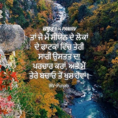 Picture 04 - ਜ਼ਬੂਰ 9:14 PANIRV - ਤਾਂ ਜੋ ਮੈਂ ਸੀਯੋਨ ਦੇ - Bible Verse Picture