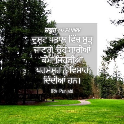 Picture 04 - ਜ਼ਬੂਰ 9:17 PANIRV - ਦੁਸ਼ਟ ਪਤਾਲ ਵਿੱਚ - Bible Verse Picture