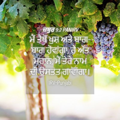 Picture 04 - ਜ਼ਬੂਰ 9:2 PANIRV - ਮੈਂ ਤੈਥੋਂ ਖੁਸ਼ ਅਤੇ - Bible Verse Picture