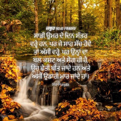 Picture 04 - ਜ਼ਬੂਰ 90:10 PANIRV - ਸਾਡੀ ਉਮਰ ਦੇ ਦਿਨ - Bible Verse Picture