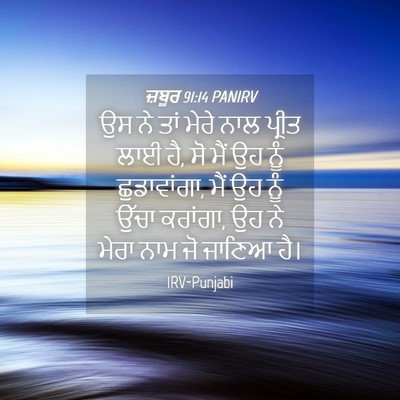 Picture 04 - ਜ਼ਬੂਰ 91:14 PANIRV - ਉਸ ਨੇ ਤਾਂ ਮੇਰੇ ਨਾਲ - Bible Verse Picture