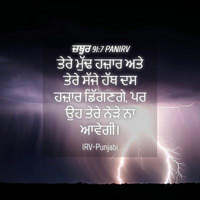 Picture 04 - ਜ਼ਬੂਰ 91:7 PANIRV - ਤੇਰੇ ਮੁੱਢ ਹਜ਼ਾਰ - Bible Verse Picture