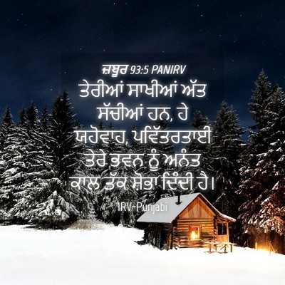 Picture 04 - ਜ਼ਬੂਰ 93:5 PANIRV - ਤੇਰੀਆਂ ਸਾਖੀਆਂ ਅੱਤ - Bible Verse Picture