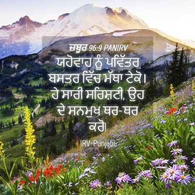 Picture 04 - ਜ਼ਬੂਰ 96:9 PANIRV - ਯਹੋਵਾਹ ਨੂੰ ਪਵਿੱਤਰ - Bible Verse Picture