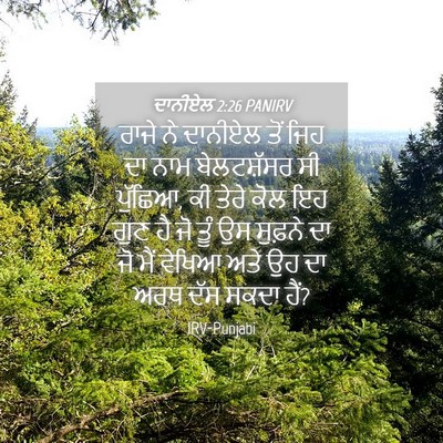 Picture 04 - ਦਾਨੀਏਲ 2:26 PANIRV - ਰਾਜੇ ਨੇ ਦਾਨੀਏਲ ਤੋਂ - Bible Verse Picture