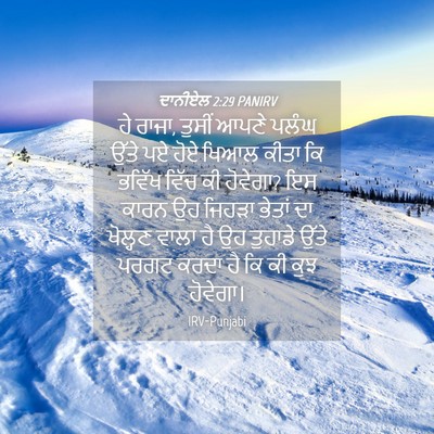 Picture 04 - ਦਾਨੀਏਲ 2:29 PANIRV - ਹੇ ਰਾਜਾ, ਤੁਸੀਂ ਆਪਣੇ - Bible Verse Picture