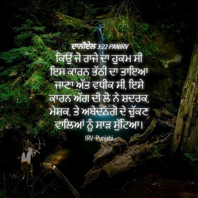 Picture 04 - ਦਾਨੀਏਲ 3:22 PANIRV - ਕਿਉਂ ਜੋ ਰਾਜੇ ਦਾ - Bible Verse Picture