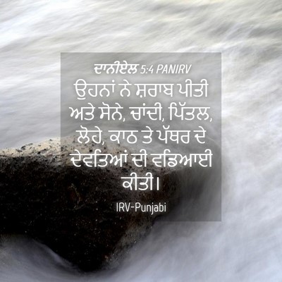 Picture 04 - ਦਾਨੀਏਲ 5:4 PANIRV - ਉਹਨਾਂ ਨੇ ਸ਼ਰਾਬ - Bible Verse Picture