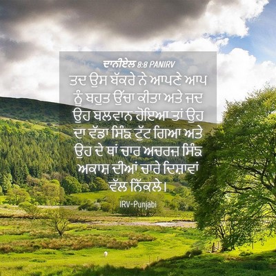 Picture 04 - ਦਾਨੀਏਲ 8:8 PANIRV - ਤਦ ਉਸ ਬੱਕਰੇ ਨੇ ਆਪਣੇ - Bible Verse Picture