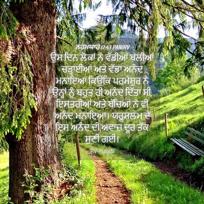Picture 04 - ਨਹਮਯਾਹ 12:43 PANIRV - ਉਸ ਦਿਨ ਲੋਕਾਂ ਨੇ - Bible Verse Picture