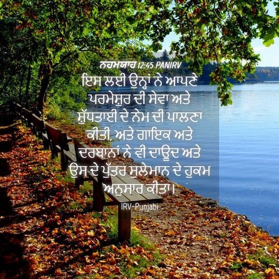 Picture 04 - ਨਹਮਯਾਹ 12:45 PANIRV - ਇਸ ਲਈ ਉਨ੍ਹਾਂ ਨੇ - Bible Verse Picture