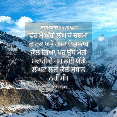 Picture 04 - ਨਹਮਯਾਹ 2:14 PANIRV - ਫੇਰ ਮੈਂ ਅੱਗੇ ਲੰਘ ਕੇ - Bible Verse Picture