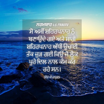 Picture 04 - ਨਹਮਯਾਹ 4:6 PANIRV - ਸੋ ਅਸੀਂ ਸ਼ਹਿਰਪਨਾਹ - Bible Verse Picture