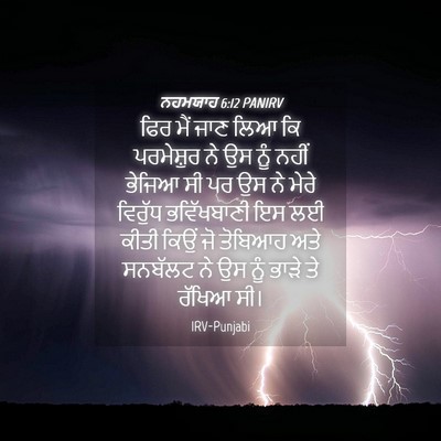 Picture 04 - ਨਹਮਯਾਹ 6:12 PANIRV - ਫਿਰ ਮੈਂ ਜਾਣ ਲਿਆ ਕਿ - Bible Verse Picture