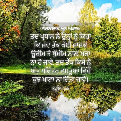 Picture 04 - ਨਹਮਯਾਹ 7:65 PANIRV - ਤਦ ਪ੍ਰਧਾਨ ਨੇ - Bible Verse Picture