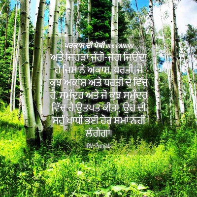 Picture 04 - ਪਰਕਾਸ਼ ਦੀ ਪੋਥੀ 10:6 PANIRV - ਅਤੇ ਜਿਹੜਾ - Bible Verse Picture