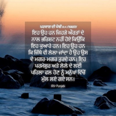 Picture 04 - ਪਰਕਾਸ਼ ਦੀ ਪੋਥੀ 14:4 PANIRV - ਇਹ ਉਹ ਹਨ ਜਿਹੜੇ - Bible Verse Picture
