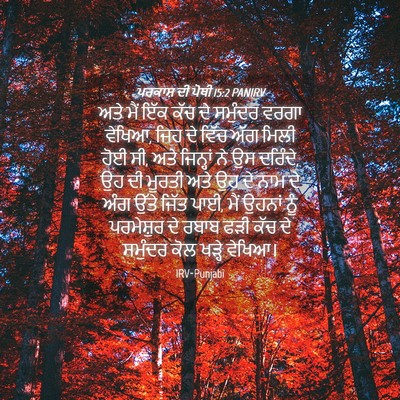 Picture 04 - ਪਰਕਾਸ਼ ਦੀ ਪੋਥੀ 15:2 PANIRV - ਅਤੇ ਮੈਂ ਇੱਕ ਕੱਚ ਦੇ - Bible Verse Picture