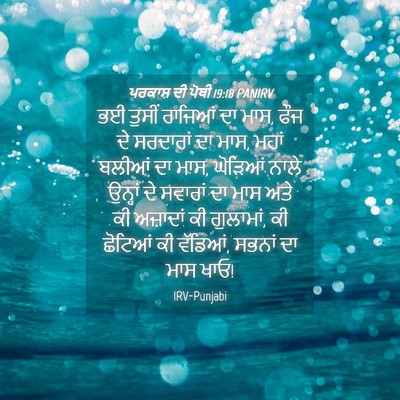 Picture 04 - ਪਰਕਾਸ਼ ਦੀ ਪੋਥੀ 19:18 PANIRV - ਭਈ ਤੁਸੀਂ ਰਾਜਿਆਂ ਦਾ - Bible Verse Picture