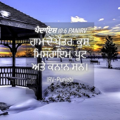 Picture 04 - ਪੈਦਾਇਸ਼ 10:6 PANIRV - ਹਾਮ ਦੇ ਪੁੱਤਰ: ਕੂਸ਼, - Bible Verse Picture