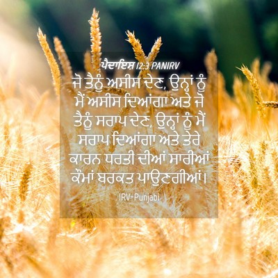 Picture 04 - ਪੈਦਾਇਸ਼ 12:3 PANIRV - ਜੋ ਤੈਨੂੰ ਅਸੀਸ ਦੇਣ, - Bible Verse Picture