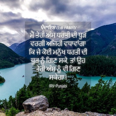 Picture 04 - ਪੈਦਾਇਸ਼ 13:16 PANIRV - ਮੈਂ ਤੇਰੀ ਅੰਸ ਧਰਤੀ - Bible Verse Picture