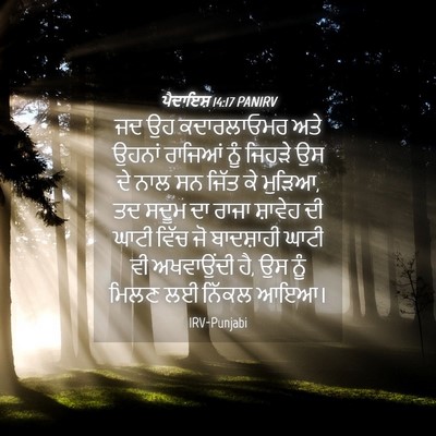 Picture 04 - ਪੈਦਾਇਸ਼ 14:17 PANIRV - ਜਦ ਉਹ ਕਦਾਰਲਾਓਮਰ - Bible Verse Picture