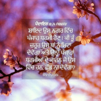 Picture 04 - ਪੈਦਾਇਸ਼ 18:24 PANIRV - ਸ਼ਾਇਦ ਉਸ ਨਗਰ ਵਿੱਚ - Bible Verse Picture