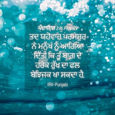 Picture 04 - ਪੈਦਾਇਸ਼ 2:16 PANIRV - ਤਦ ਯਹੋਵਾਹ - Bible Verse Picture