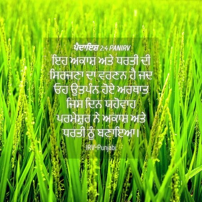 Picture 04 - ਪੈਦਾਇਸ਼ 2:4 PANIRV - ਇਹ ਅਕਾਸ਼ ਅਤੇ ਧਰਤੀ - Bible Verse Picture