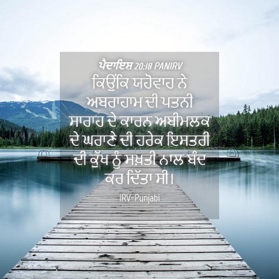Picture 04 - ਪੈਦਾਇਸ਼ 20:18 PANIRV - ਕਿਉਂਕਿ ਯਹੋਵਾਹ ਨੇ - Bible Verse Picture