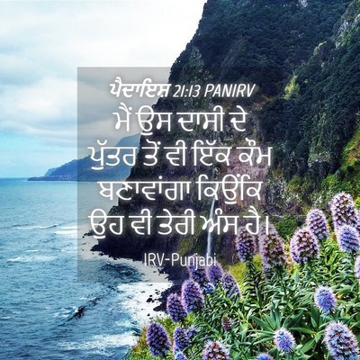 Picture 04 - ਪੈਦਾਇਸ਼ 21:13 PANIRV - ਮੈਂ ਉਸ ਦਾਸੀ ਦੇ - Bible Verse Picture