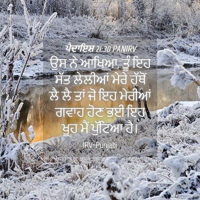Picture 04 - ਪੈਦਾਇਸ਼ 21:30 PANIRV - ਉਸ ਨੇ ਆਖਿਆ, ਤੂੰ ਇਹ - Bible Verse Picture