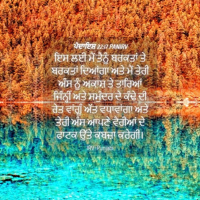 Picture 04 - ਪੈਦਾਇਸ਼ 22:17 PANIRV - ਇਸ ਲਈ ਮੈਂ ਤੈਨੂੰ - Bible Verse Picture
