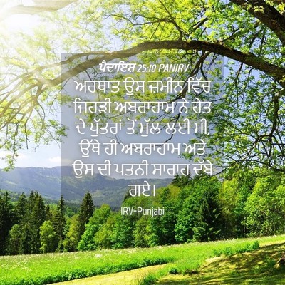 Picture 04 - ਪੈਦਾਇਸ਼ 25:10 PANIRV - ਅਰਥਾਤ ਉਸ ਜ਼ਮੀਨ - Bible Verse Picture