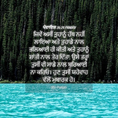 Picture 04 - ਪੈਦਾਇਸ਼ 26:29 PANIRV - ਜਿਵੇਂ ਅਸੀਂ - Bible Verse Picture