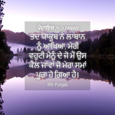 Picture 04 - ਪੈਦਾਇਸ਼ 29:21 PANIRV - ਤਦ ਯਾਕੂਬ ਨੇ ਲਾਬਾਨ - Bible Verse Picture